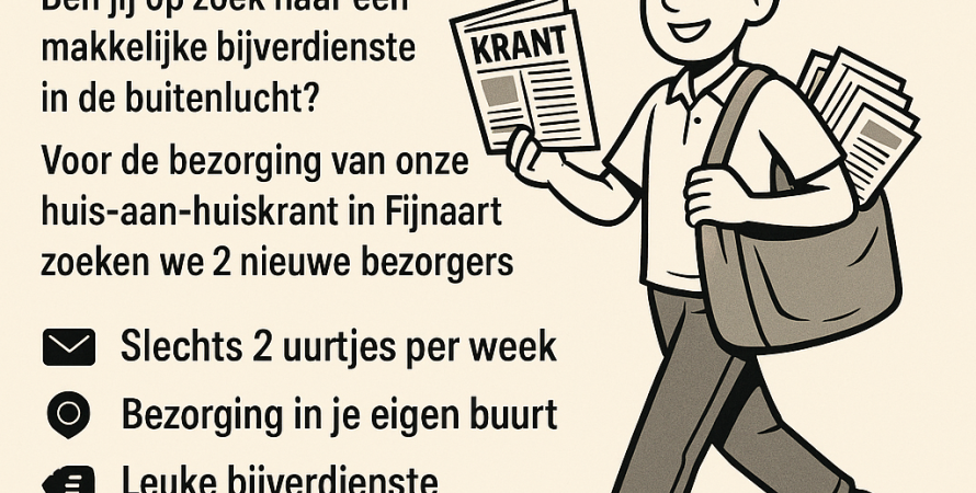 Gezocht: 2 krantenbezorgers (2 uurtjes per week)